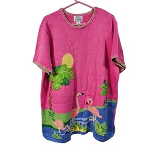 Quaker Family Flamingo Top Women Size 2X
